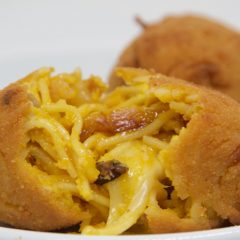 supplì con spaghetti alla carbonara